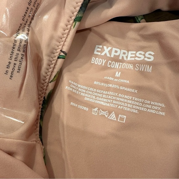 NWT Express Pink Floral Strappy Lace-Up Body Contour One-Piece Swimsuit #S01 - Picture 11 of 15